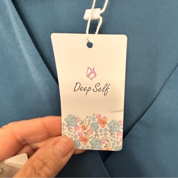 Deep Self  Womens V Neck Short Sleeve Split Wrap Maxi Dress S #91 - Picture 3 of 9